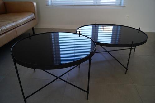 Ronde, zwarte salontafels, Huis en Inrichting, Tafels | Salontafels, Zo goed als nieuw, Minder dan 50 cm, 50 tot 100 cm, 50 tot 100 cm
