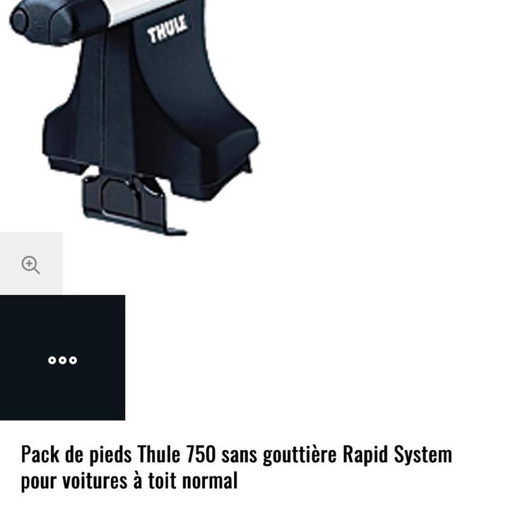 Pack de 4 pieds de barre de toit Thule 750 toit normal, Autos : Divers, Porte-bagages, Comme neuf, Enlèvement