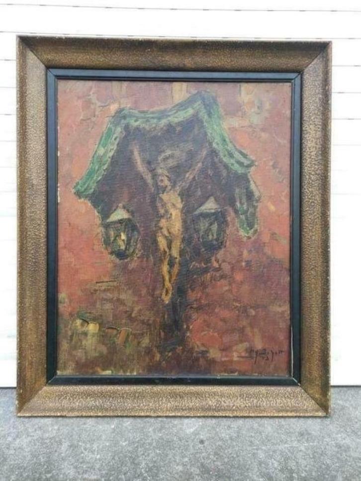 huile sur toile signe philippe schott, Antiek en Kunst, Kunst | Schilderijen | Klassiek, Ophalen of Verzenden