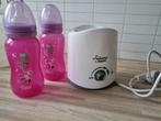 Flessenwarmer + 2 flessen, Kinderen en Baby's, Ophalen, Zo goed als nieuw, Flessen- of potjesverwarmer