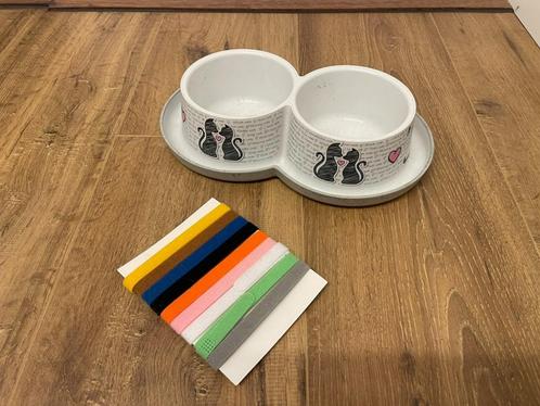 Dubbele kattenvoerbak, Dieren en Toebehoren, Kattenvoerbakken en Drinkbakken, Gebruikt, Ophalen of Verzenden