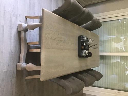 Massieve eiken gezandstraalde eetplaats, Huis en Inrichting, Overige Huis en Inrichting, Zo goed als nieuw, Ophalen