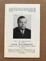 Jack Salembier 1919 - 1966 Kortrijk, Verzamelen, Bidprentjes en Rouwkaarten, Ophalen of Verzenden