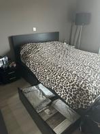MALM bedframe – 140x200 cm, met 4 ruime lades!, Huis en Inrichting, Slaapkamer | Bedden, Ophalen, Gebruikt, Zwart, Tweepersoons