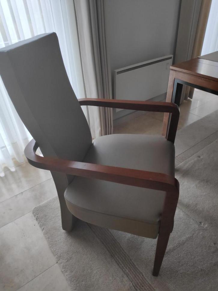 stoelen, Huis en Inrichting, Stoelen, Gebruikt, Vijf, Zes of meer stoelen, Hout, Leer, Overige kleuren, Ophalen