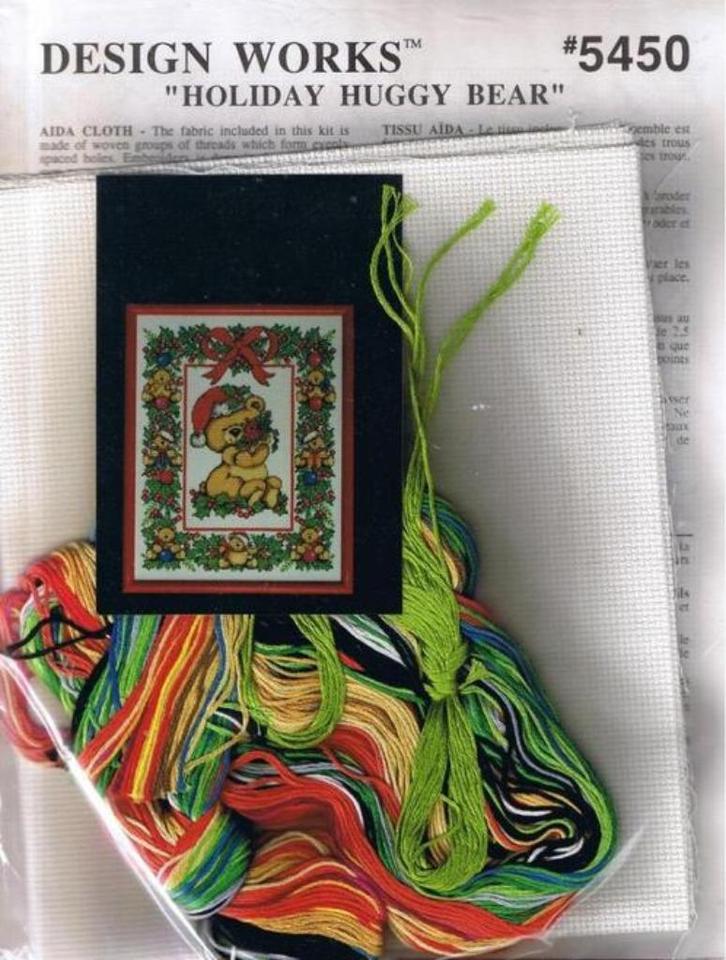 Borduurpakket Holiday Huggy Bear, Hobby en Vrije tijd, Borduren en Borduurmachines, Nieuw, Borduurpakket, Verzenden