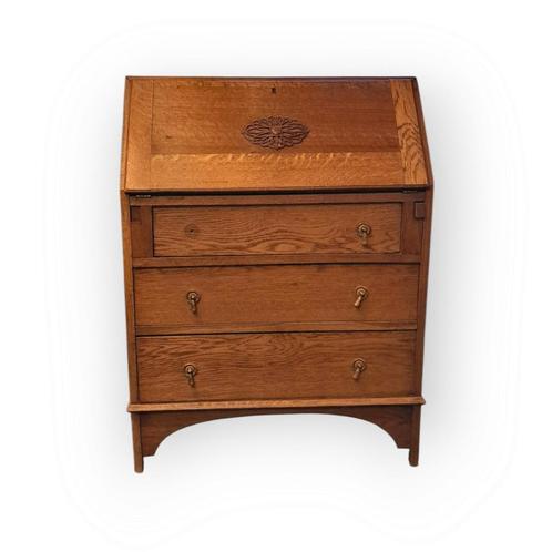 Antieke eikenhouten schrijfbureau/secretaire - ca. 1900 – Ju, Huis en Inrichting, Kasten | Secretaires, Zo goed als nieuw, Ophalen