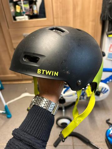 BTWIN helm - 50-55 cm - Fluorescerend geel/zwart