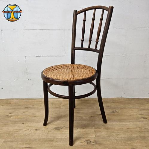 Antieke Fishel bentwood Art Nouveau webbing stoel (Thonet), Antiek en Kunst, Antiek | Meubels | Stoelen en Sofa's, Ophalen of Verzenden