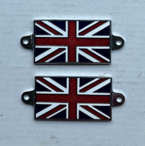 Twee geëmailleerde Union Jack plaatjes, Auto diversen, Overige Auto diversen, Verzenden