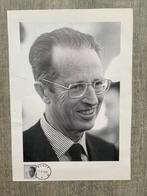 Feuille A4 avec photo du roi Baudouin et cachet de 1993, Enlèvement ou Envoi, Affranchi, Maison royale, Avec timbre