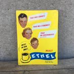 Oud kartonnen Frans reclamebordje ETHEL KOFFIE, Verzamelen, Ophalen of Verzenden, Gebruikt, Reclamebord