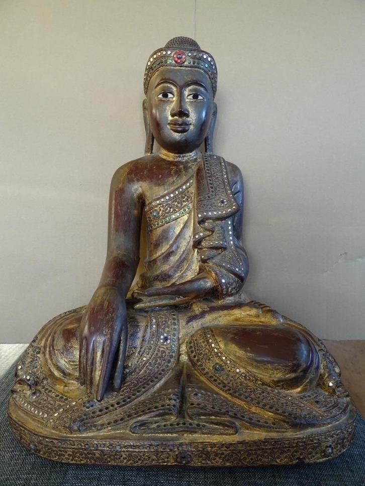 Boeddhabeeld groot Boeddhabeeld 50 cm hout Afhalen 179 euro, Huis en Inrichting, Woonaccessoires | Boeddhabeelden, Zo goed als nieuw