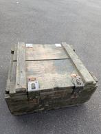 Houten kist, militaire munitie, raketten, granaten, 105 MM g, Verzamelen, Verzenden, Landmacht, Kist of Geocache