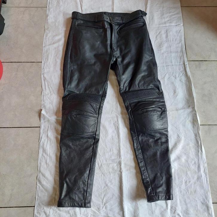 VINTAGE LEREN MOTORBROEK TEXPEED W36 L 33 + BESCHERMINGEN, Motoren, Kleding | Motorkleding, Broek | leer, Heren, Tweedehands, Ophalen of Verzenden