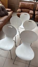 5 witte stoelen, Huis en Inrichting, Ophalen, Gebruikt, Wit