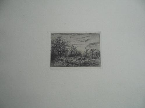 Charles Emile Jacque  Ets Landschap 2, Antiek en Kunst, Kunst | Etsen en Gravures, Verzenden