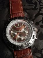 Ascot chronograph 10 bar heren uurwerk nieuw ongedragen, Overige merken, Leer, Staal, Verzenden