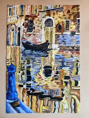 Schilderij Venetië "Le rio San Zacaria - Veneza" beschikbaar voor biedingen