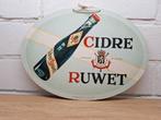 Reclame bord 1957 Cidre Ruwet Hofleverancier, Ophalen of Verzenden, Gebruikt, Reclamebord