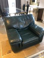 Lederen salon, Huis en Inrichting, Zetels | Zetels, Ophalen, Gebruikt, Rechte bank, Leer