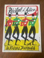 Brochure dédicacée du Récital d'adieu des Frères Jacques, Ophalen of Verzenden, Zo goed als nieuw, Artiest