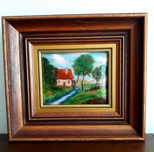 Oude Limoges schilderij op koper , gesigneerde, Antiek en Kunst, Kunst | Schilderijen | Klassiek, Verzenden