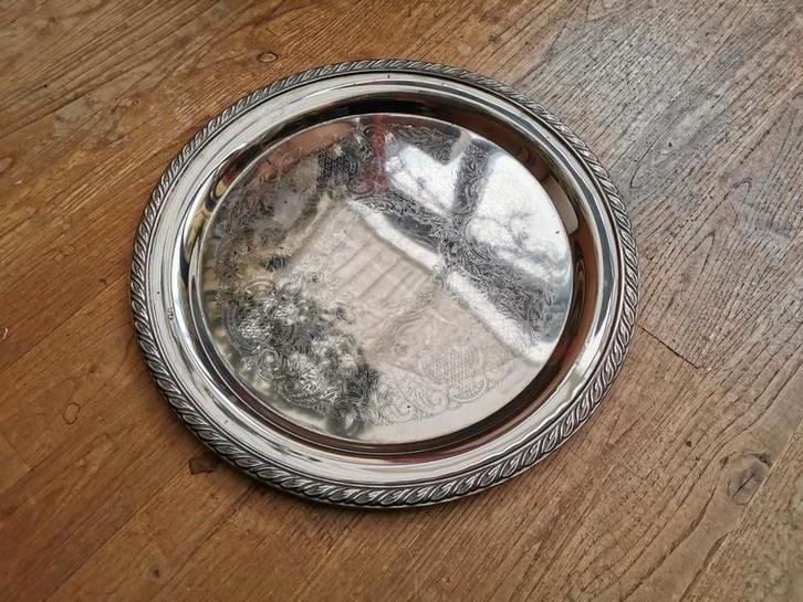 Verzilverd dienblad, plateau, WM A Rogers stijl, Maison & Meubles, Accessoires pour la Maison | Plateaux, Utilisé, Métal, Rond