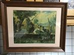 Prachtige eiken lijst met jachttafereel, Ophalen of Verzenden