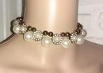 choker vintage witte parels en strass, Bijoux, Sacs & Beauté, Colliers, Neuf, Blanc, Envoi, Avec strass