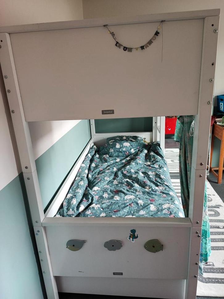 Bopita stapelbed - ombouwbaar naar hoogslaper of eenpersoons, Kinderen en Baby's, Kinderkamer | Stapelbedden en Hoogslapers, Stapelbed