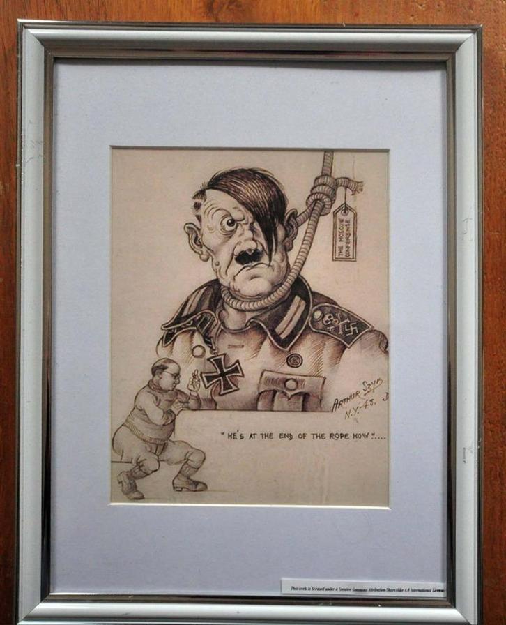 6 tekeningen van anti-nazi karikaturist Szyk, Verzamelen, Militaria | Tweede Wereldoorlog, Overige soorten, Foto of Poster, Verzenden