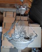 Mooie smeedijzeren Luchter (1930), Huis en Inrichting, Lampen | Kroonluchters, Ophalen, Gebruikt, Glas