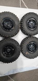 RC crawler banden + stalen velgen 1.9 – zwart – set van 4, Hobby en Vrije tijd, Elektro, Ophalen of Verzenden, Zo goed als nieuw