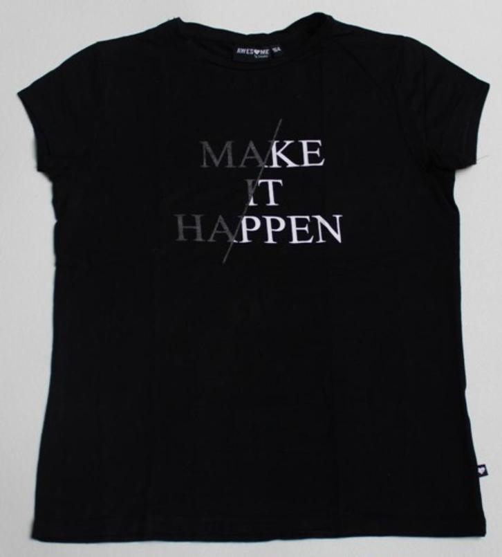 Zwarte t-shirt van Awesome by Someone - maat 164, Kinderen en Baby's, Kinderkleding | Maat 164, Zo goed als nieuw, Meisje, Shirt of Longsleeve