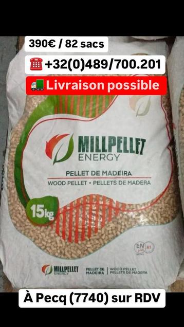 Pellet Millpellet ENplus(pallet 82 zakken) LEVERING mogelijk beschikbaar voor biedingen
