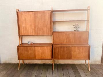Deens vintage wandrek teak, Huis en Inrichting, Ophalen