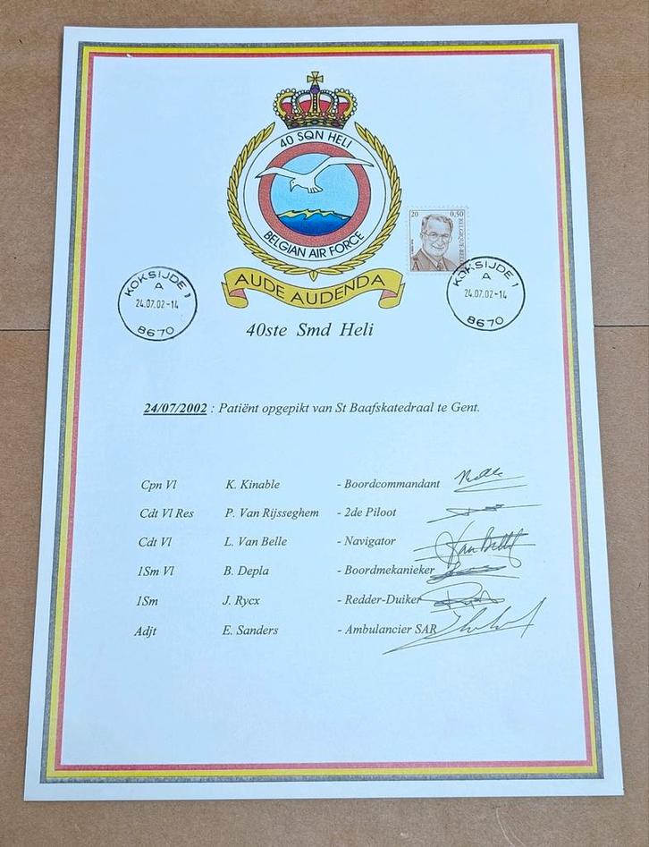 FDB 40 SQN Koksijde Seaking - Helikopter Rescue en Foto's, Verzamelen, Militaria | Algemeen, Luchtmacht, Foto of Poster, Ophalen of Verzenden