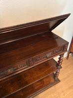 Dessert tafel, opklapbaar bovenblad, 2 lades, Huis en Inrichting, Ophalen, Gebruikt, Antiek