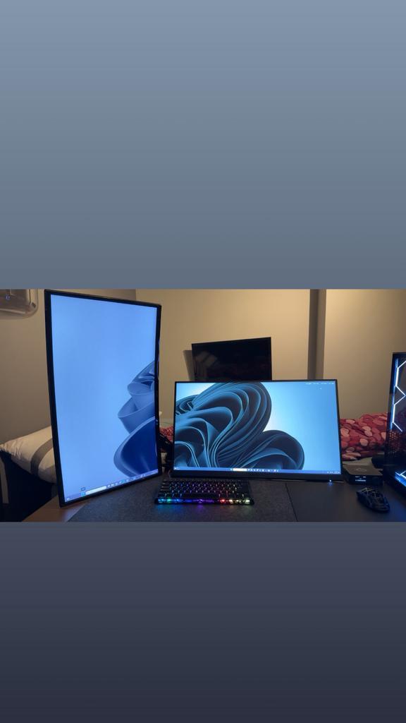 2 schermen + monitor arm, Computers en Software, Monitoren, Zo goed als nieuw, IPS, Ophalen of Verzenden