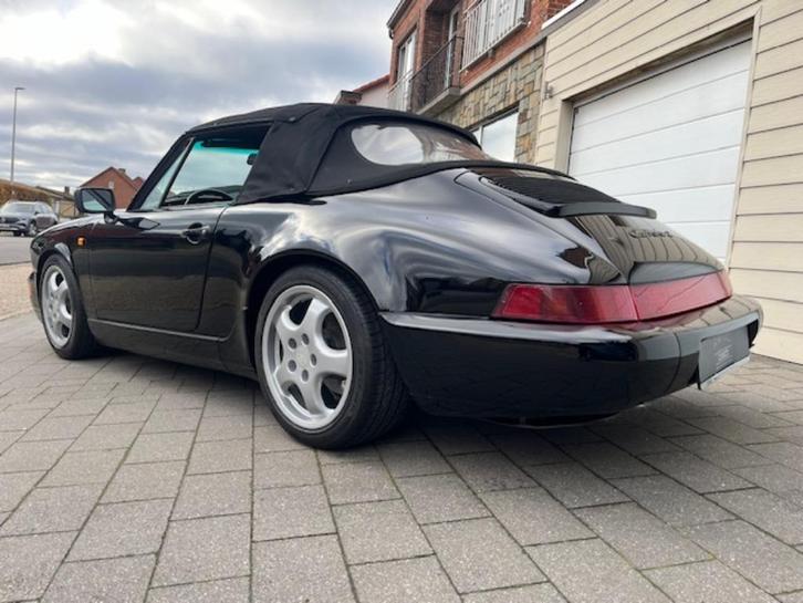 Porsche 964 Cabrio *Handbak*Triple black*Garantie mogelijk*, Auto's, Porsche, Bedrijf, Te koop, Zetelverwarming, Benzine, Cabriolet