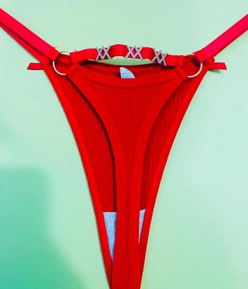 String Côtelés, Autre, Enlèvement ou Envoi, Rouge, String