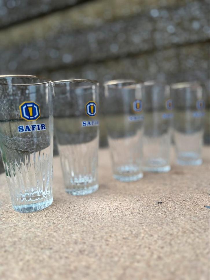 5 Safir glazen, Verzamelen, Glas en Drinkglazen, Ophalen