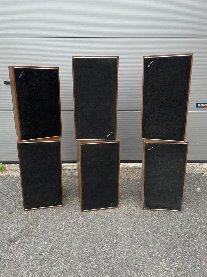 Lot van 6 vintage Sansui ES 100/200 luidsprekers, Audio, Tv en Foto, Luidsprekerboxen, Gebruikt, Front, Rear of Stereo speakers