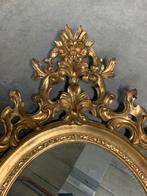 Antieke spiegel met console en 2 lampenkappen, Antiek en Kunst, Antiek | Spiegels, Ophalen, Ovaal, 50 tot 100 cm, Minder dan 100 cm