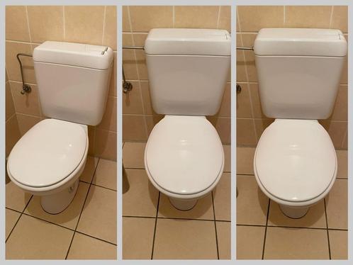 KOOPJE  : 3 witte staan toiletten Duravit / Geberit gedemont, Doe-het-zelf en Bouw, Sanitair, Gebruikt, Toilet, Steen, Ophalen