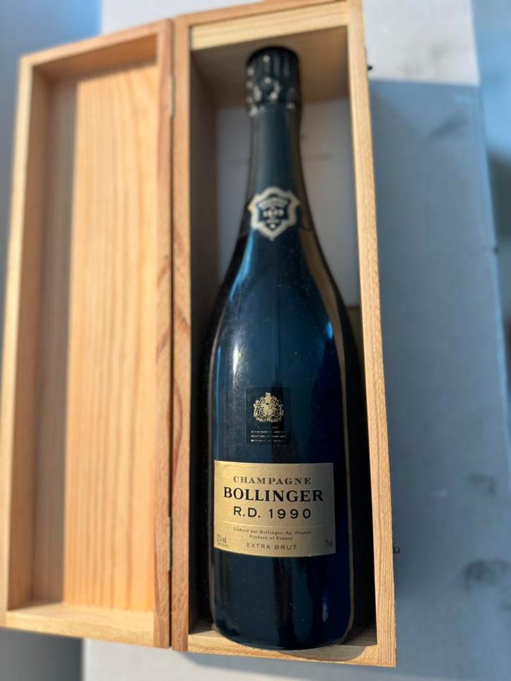 Te koop: Bollinger 1990 (in originele houten doos), Verzamelen, Wijnen, Zo goed als nieuw, Champagne, Ophalen