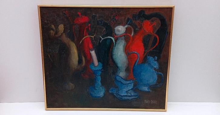 MAURICE DEBAILLE schilderij surrealisme (2), Antiek en Kunst, Kunst | Schilderijen | Modern, Ophalen of Verzenden