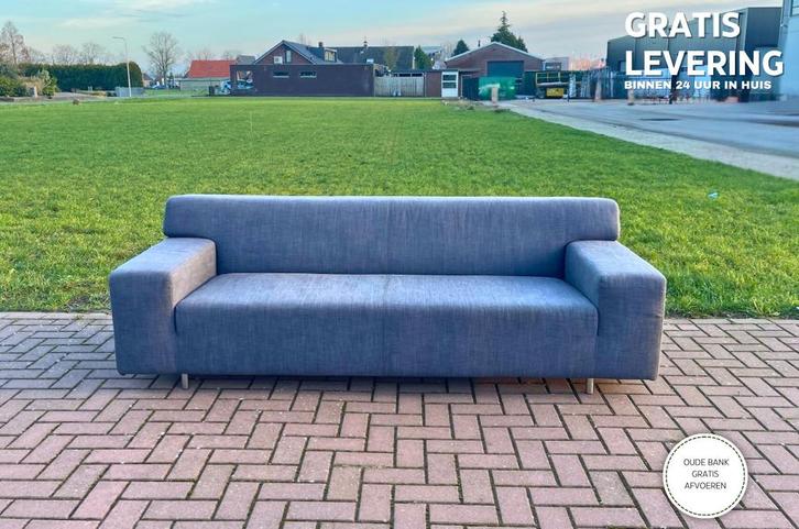GRATIS LEVERING HEEL BE Mooie Antraciet 3-zits Bankstel, Huis en Inrichting, Zetels | Zetels, Zo goed als nieuw, Rechte bank, Driepersoons