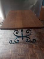 Tafel eik met smeedijzer onderstel 115x75x55 (lbh), Huis en Inrichting, Ophalen